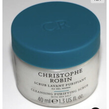 Christophe Robin Cleansing Purifying Scrub 40ml - Sea Salt Exfoliating Shampoo for Oily or Sensitive Scalp, Soothes Itch & Rebalances Hair