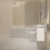 NES Home L-Shaped RH Shower Bath, White Basin Vanity Unit Closed Coupled Toilet 7