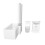 NES Home L-Shaped RH Shower Bath, White Basin Vanity Unit Closed Coupled Toilet 8