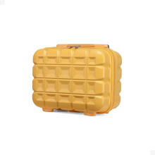 (13 inch) ABS Hard Shell Travel Trolley Suitcase Check in Luggage with TSA Lock and 4 Spinner Wheels - Yellow