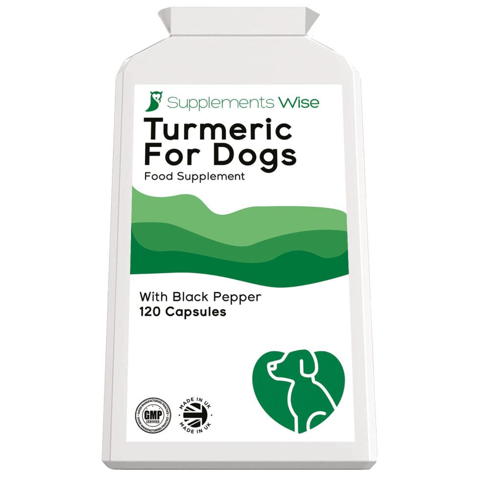 Turmeric For Dogs - 120 500mg Capsules - Joint Pain & Arthritis Relief