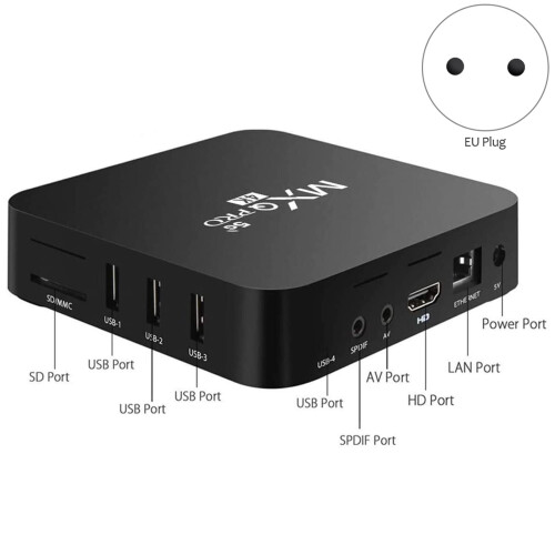 For Android TV Box, 4K HDR Streaming Media Player,4GB EU Plug 1