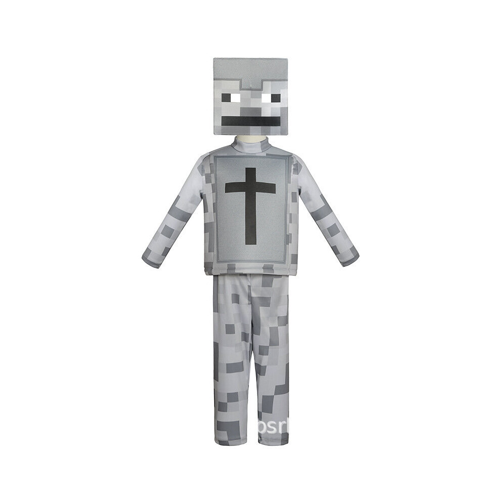 (grey, M(Suitable height 115-125cm)) My World Kids Game Show Costume minecraft Halloween New Costume