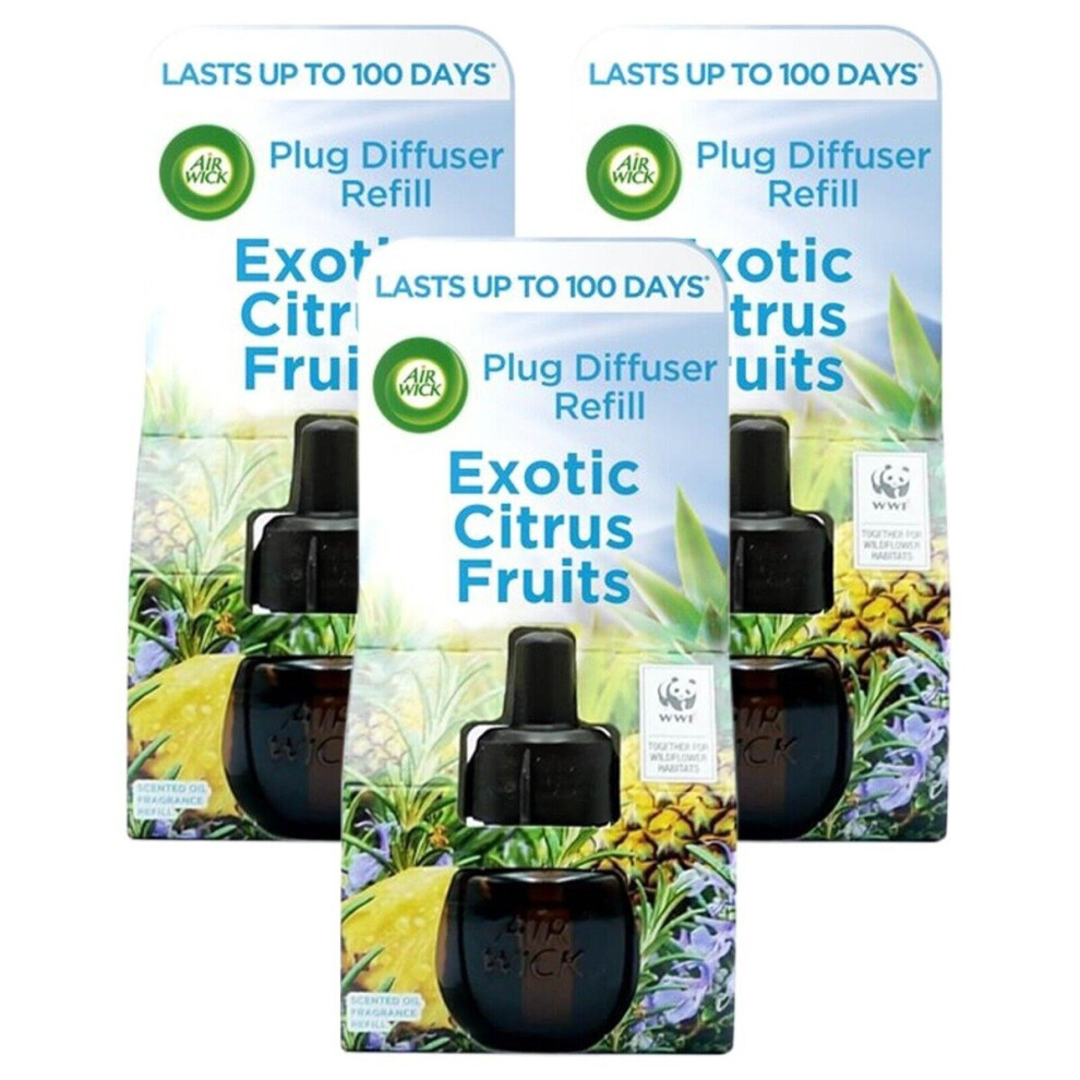 3 x Air Wick Plug in Oil Refills - Exotic Citrus Fruits