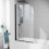 NES Home 800mm Curved Bath Screen Matt Black Profile Clear Glass Reversible | Denver 2