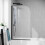 NES Home 800mm Curved Bath Screen Matt Black Profile Clear Glass Reversible | Denver 3