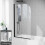 NES Home 800mm Curved Bath Screen Matt Black Profile Clear Glass Reversible | Denver 1