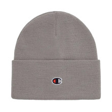 (Grey (Logo)) CHAMPION Mens Beanie Hat Thick knitted