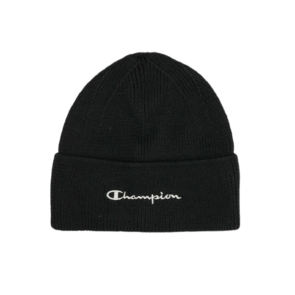 (Black) CHAMPION Mens Beanie Hat