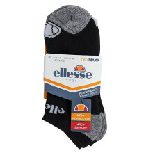 (Black and Grey, UK 7-11) ELLESSE Mens Low Cut Socks 3 Pack