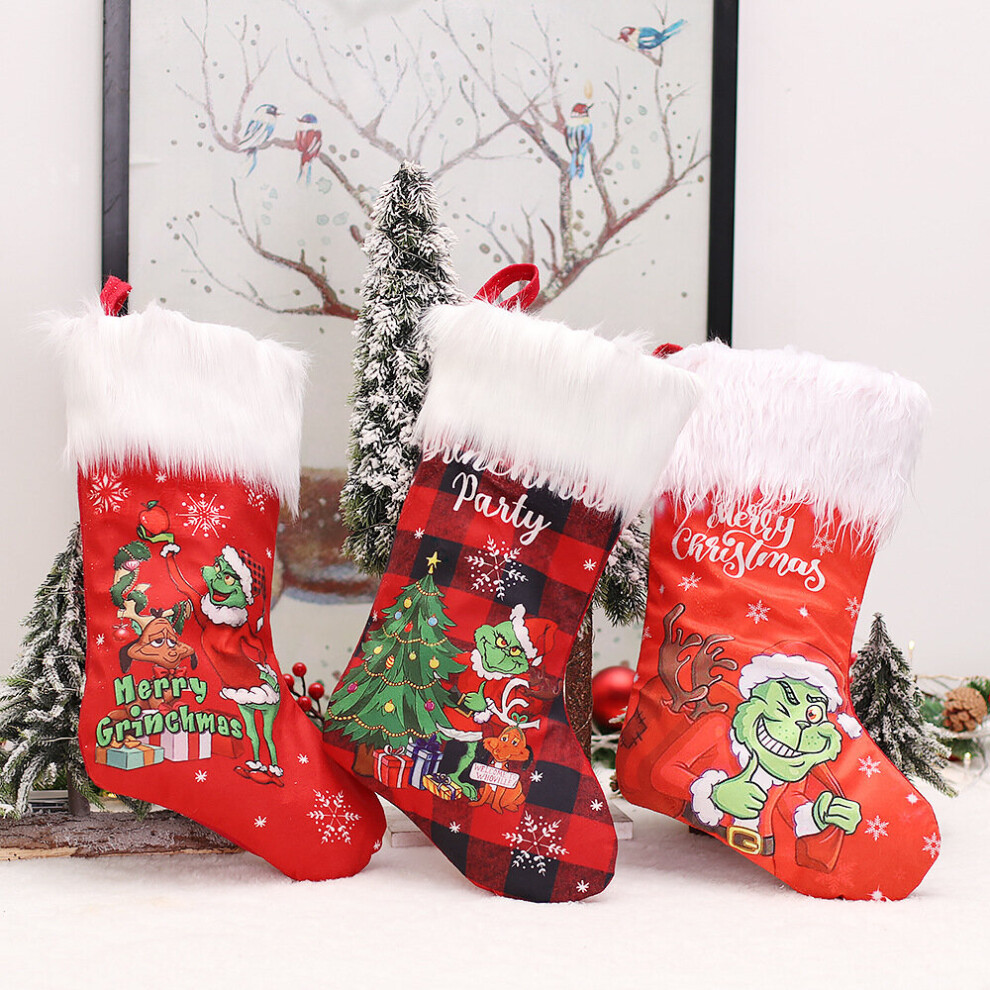 3 Pack Grinchs Stocking Large Grinchs Christmas Stockings