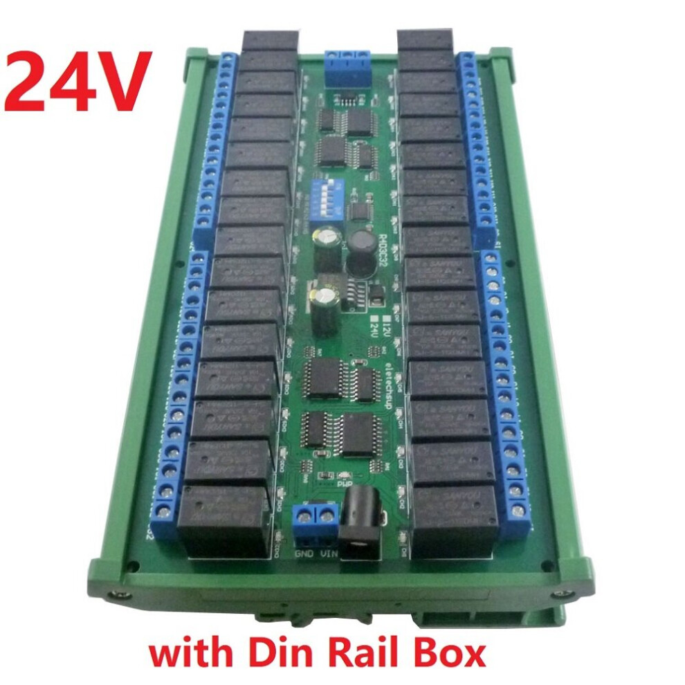 24V 32 Channel Rs485 Modbus Rtu Relay Module With Din35 Rail Box Modbus Rtu Command 6900068559844