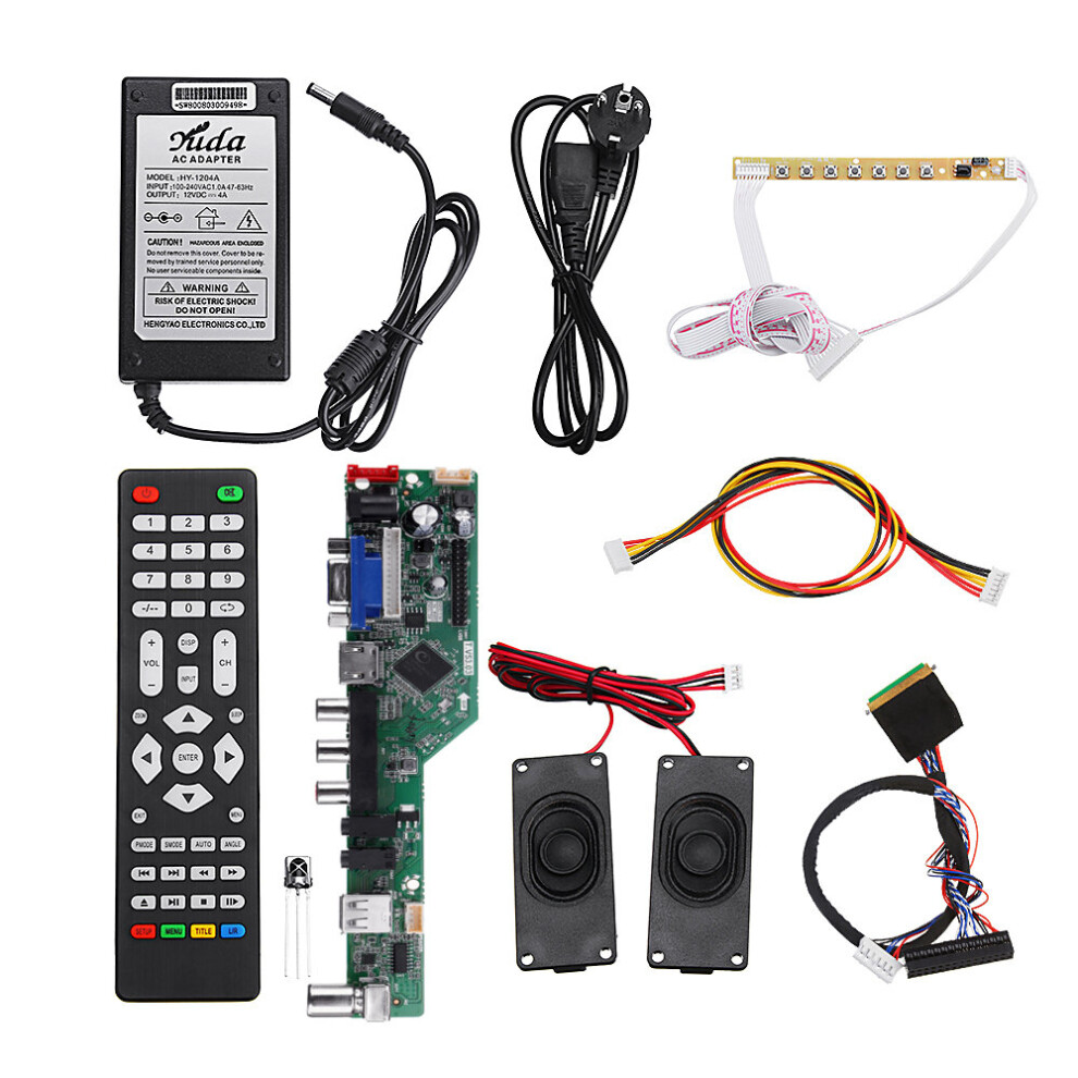 T.sk106a.03 Universal Lcd Led Tv Controller Driver Board +7 Key Button+1Ch 6Bit 40Pins Lvds Cable+Speaker+Eu Power Adapter 6906136724565