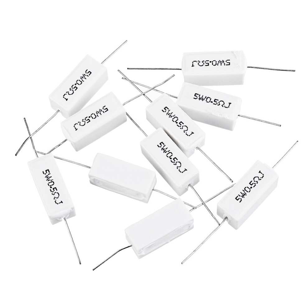 30Pcs Bpr56 5W 0.5R 0.5 Ohm 5W Non-Inductive Ceramic Cement Resistor Wirewound Resistance 300028114339