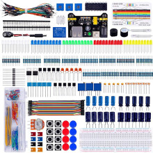 Electronic Component Super Kit with Resistor Transistor RGB Capacitor LED Buzzer Switch Potentiometer for Arduino