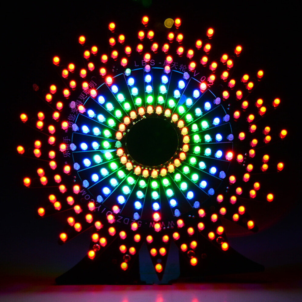 Geekcreit Diy Bluetooth Ferris Wheel Model Led Light Kit Remote Control Music Spectrum Electronic Kit 3796737146346
