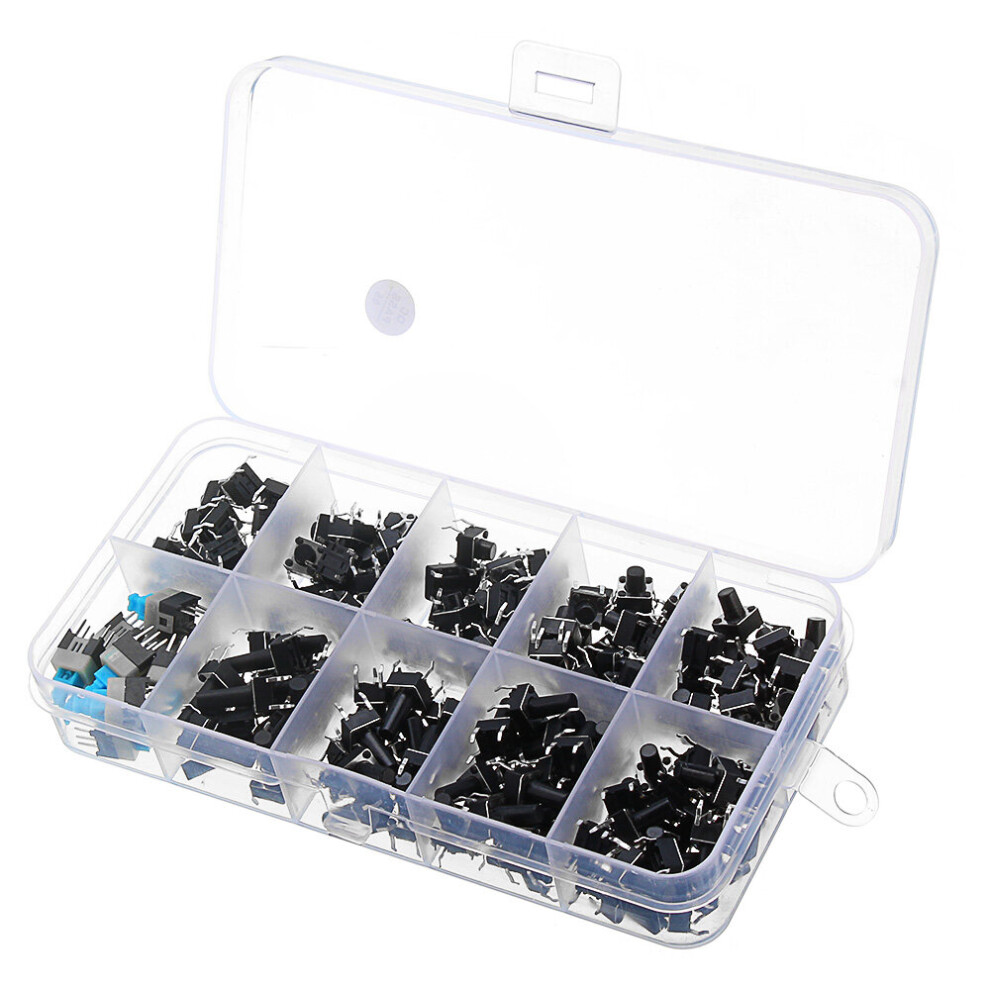 900Pcs Micro-Momentary Tactile Push Button Switch Tactile Push Button Switch Micro-Momentary Tact Assortment Kit 773823390381