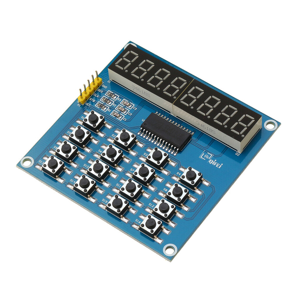 5Pcs Tm1638 3-Wire 16 Keys 8 Bits Keyboard Buttons Display Module Digital Tube Board Scan And Key Led 3796737051534