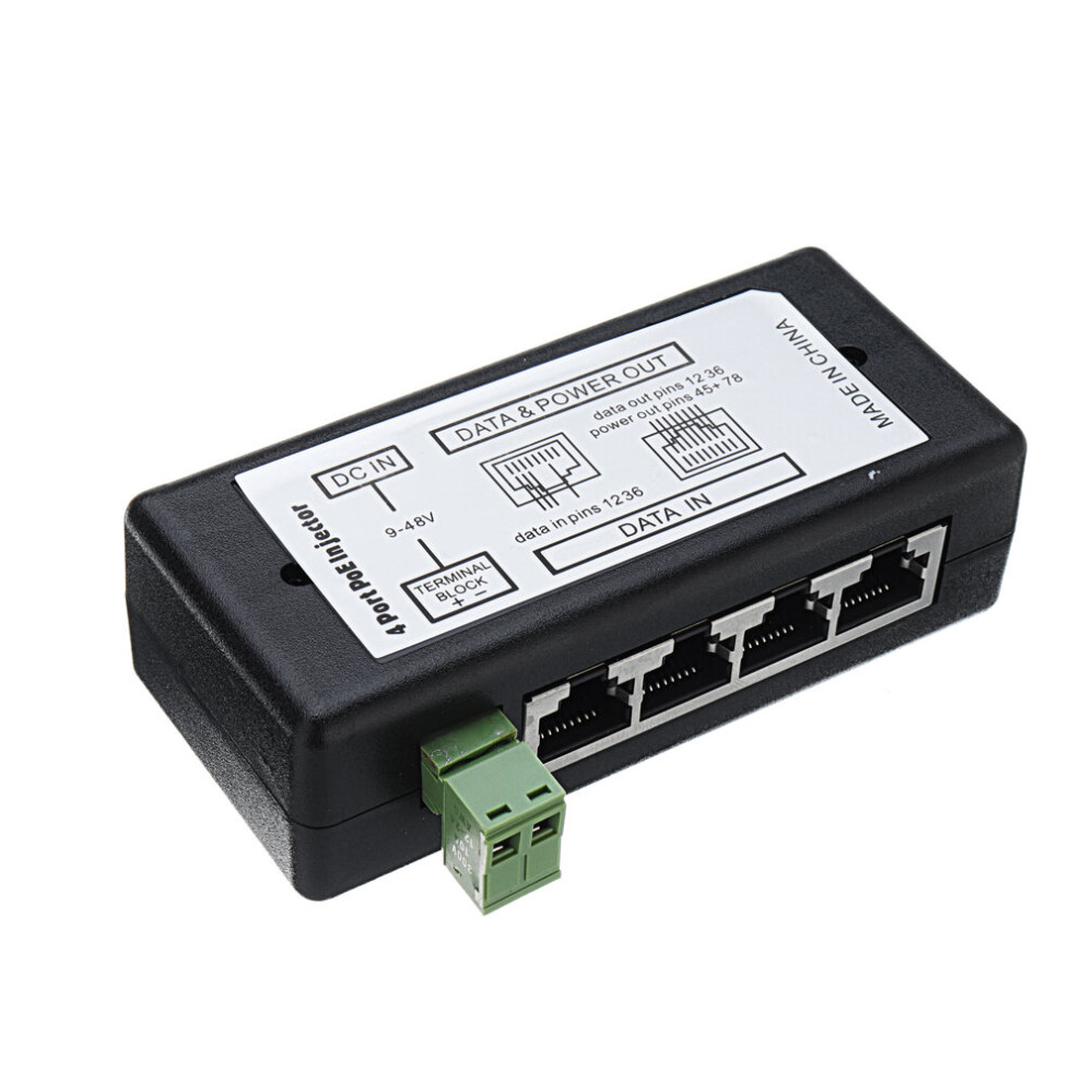 3Pcs 4Ports Poe Injector Poe Splitter For Cctv Network Poe Camera Power Over Ethernet Ieee802.3af 300028054956