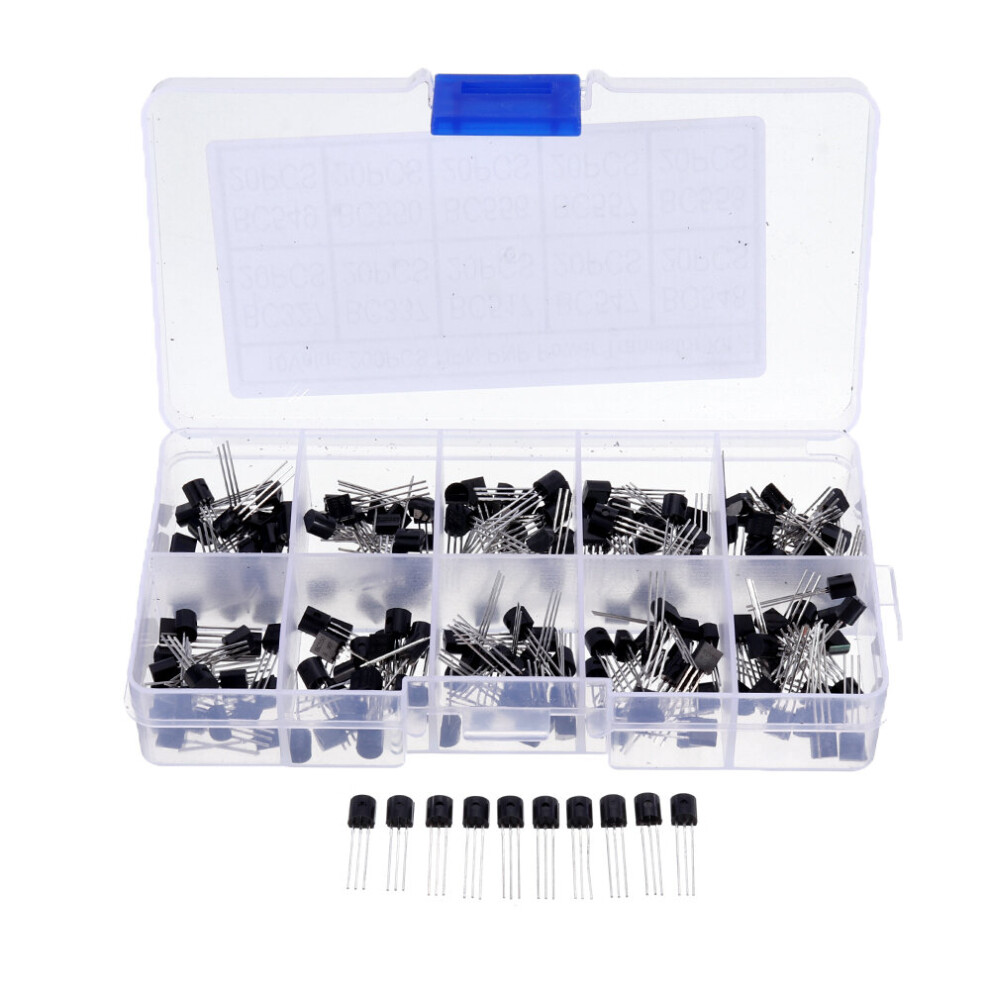 600Pcs 10 Values 60 Each To-92 Transistor Assortment Assorted Kit Bc327 Bc337 Bc517 Bc547 Bc548 Bc549 Bc550 Bc556 Bc557 Bc558 300028023709