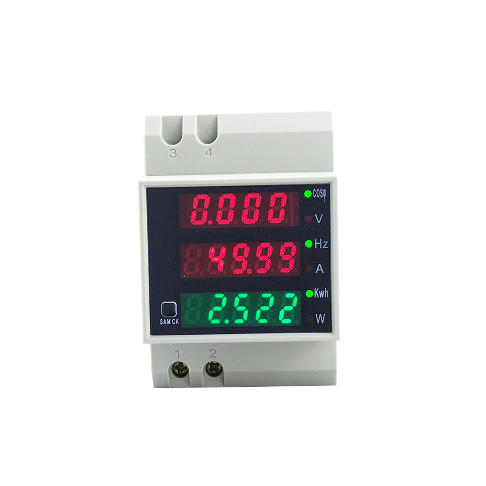 D52-2058 Wattmeter Din Rail Volt Current Meter Power Factor Digital Meter Ac80-300V Multi-Function Kwh Hz Meter 0-100A 6900081256706