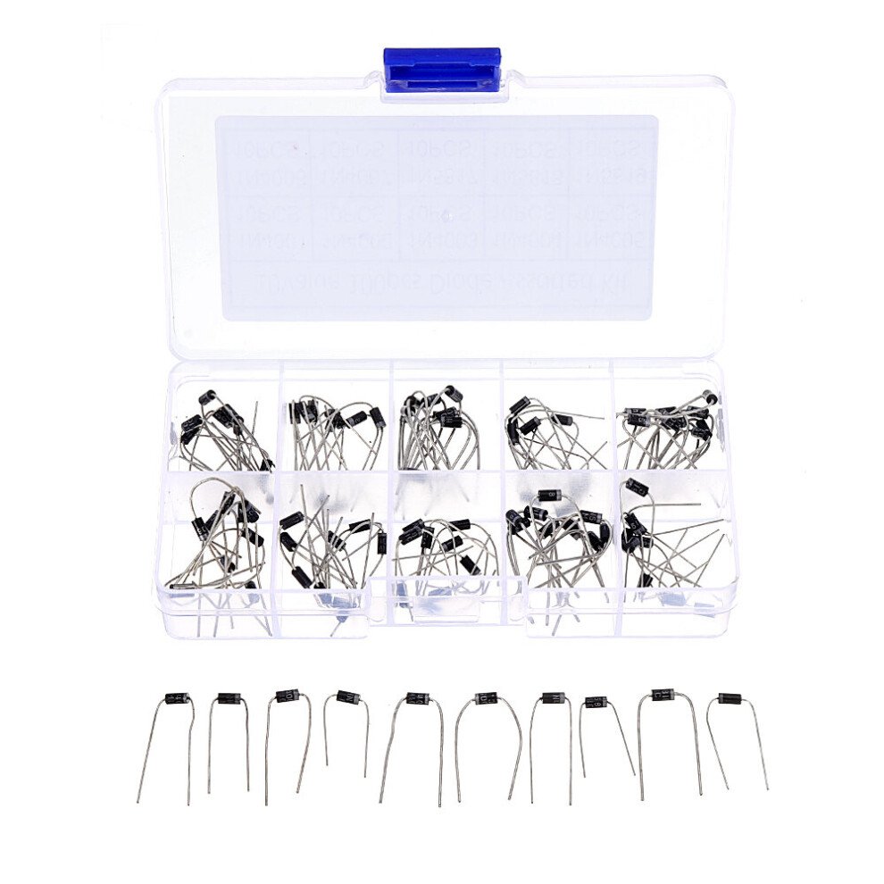 300Pcs 10 Values Rectifier Diode Assorted Kit 1N4001 1N4002 1N4003 1N4004 1N4005 1N4006 1N4007 1N5817 1N5818 1N5819 With Box 787875799320