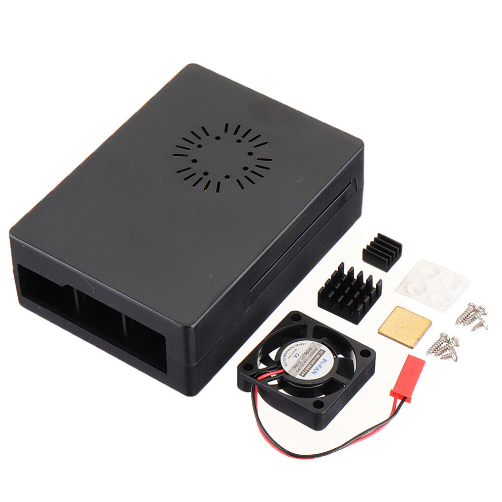 3 Sets Abs Case Enclosure Box With Mini Cooling Fan And Heat Sink Kit For Raspberry Pi 3B Black 300029489962