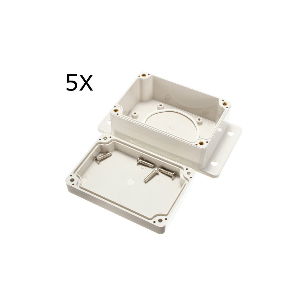 5Pcs 100X68x50mm White Plastic Waterproof Electronic Case Pcb Box 757536815843