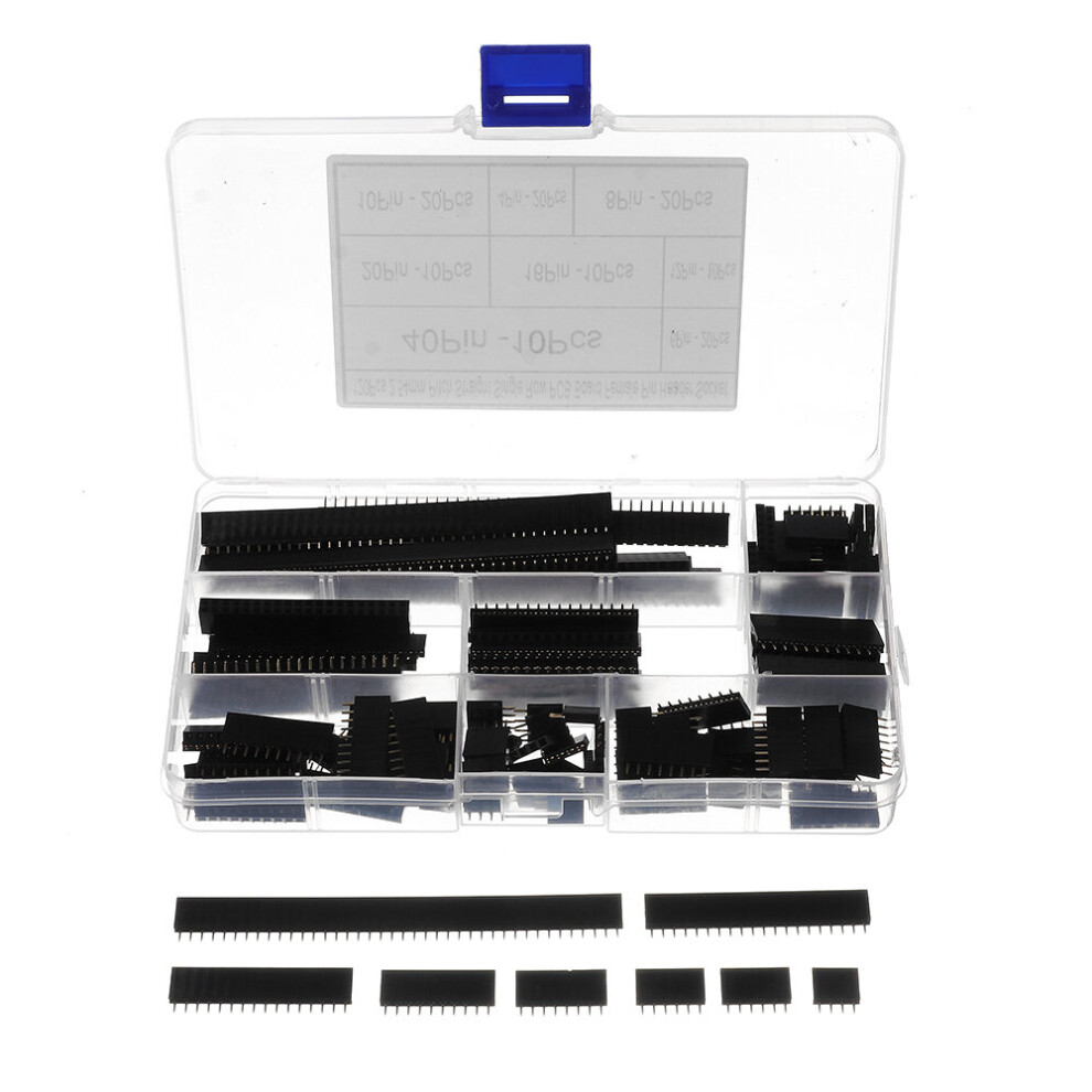 360Pcs 4Pin-40Pin 2.54Mm Pitch Straight Single Row Pcb Board Female Pin Header Socket 6900748405478