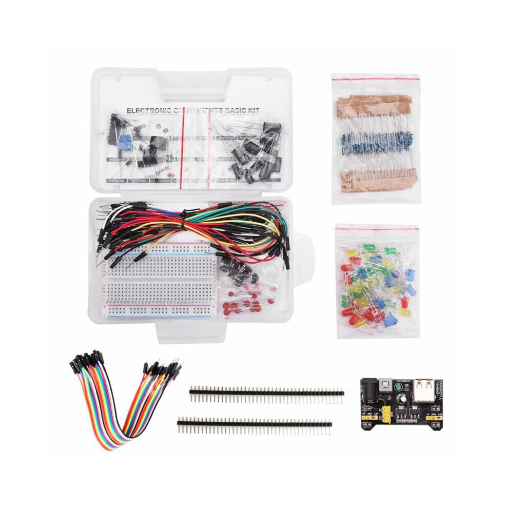 200Pcs Electronics Component Basic Starter Kits Resistor Buzzer Capacitor Leds 791363003998