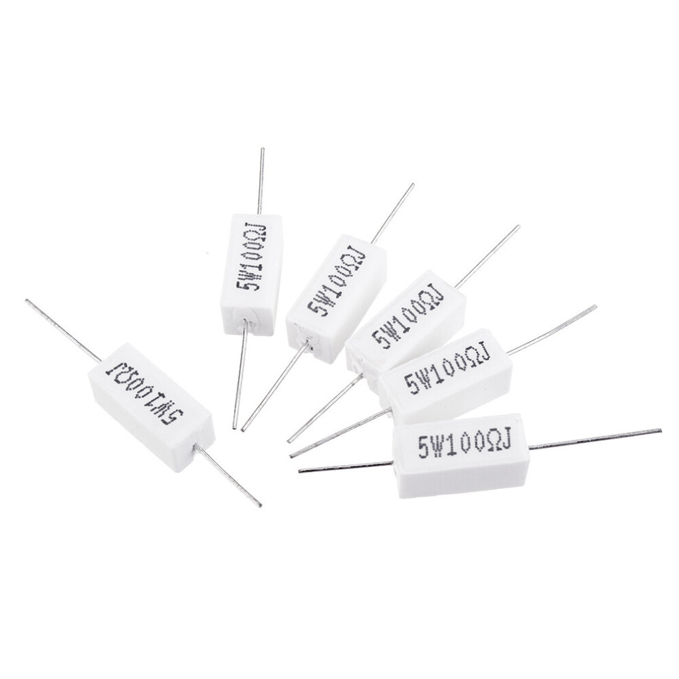 50Pcs 5W 100 Ohm 100R Ceramic Cement Resistor 300028116180