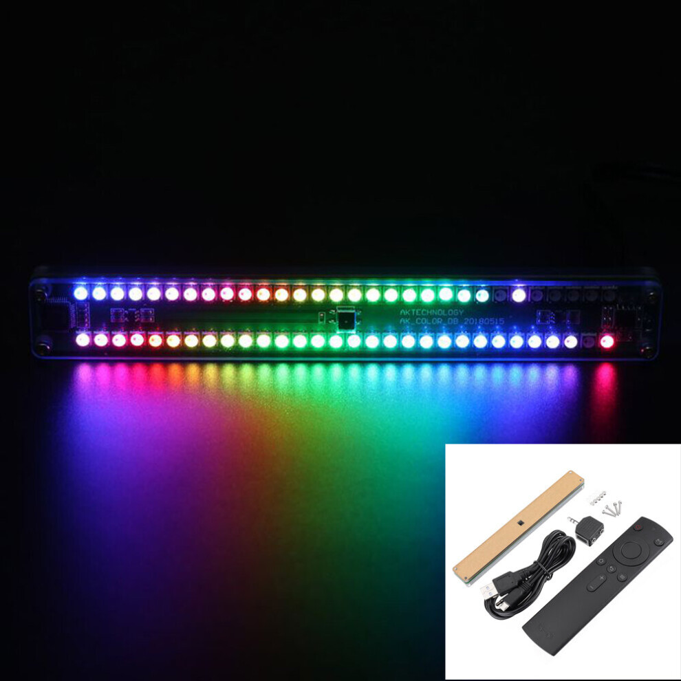 Dual 30 Level Indicator Colorful Music Audio Spectrum Indicator Stereo Amplifier Vu Meter Adjustable Light Speed With Agc 5905920903552