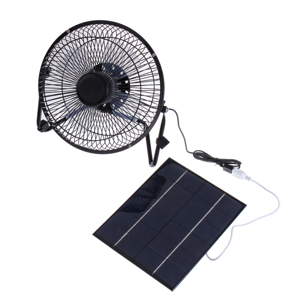 6V 6W 8 Inch Ultra-Quiet Usb Mini Solar Panel Fan For Outdoor Camping 312588189092