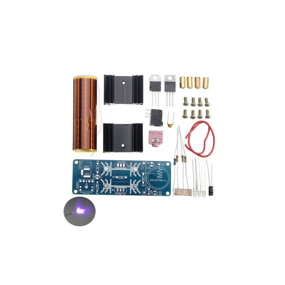 3Pcs Diy Mini Music Tesla Coil Kit Dc 15-24V 2A Zvs Plasma Horn Speaker Single Tube 681542913913