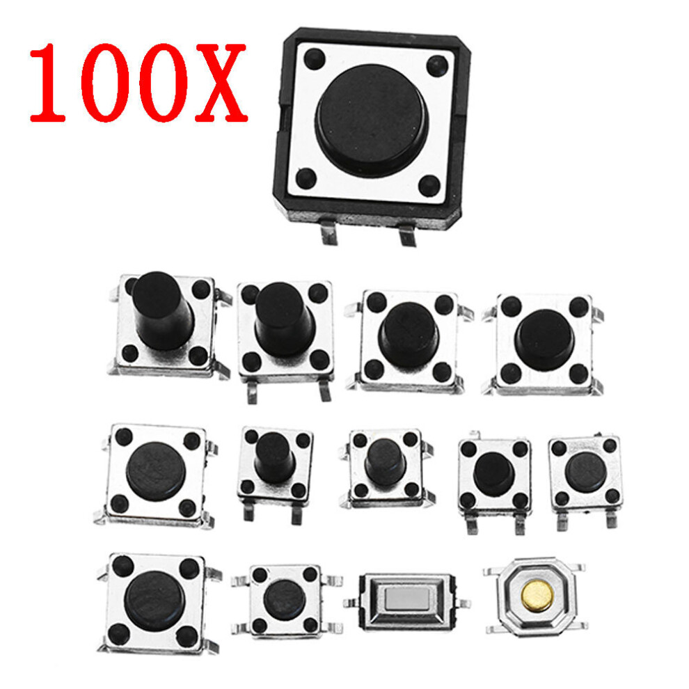 Total 1200Pcs Tactile Tact Mini Push Button Switch Packet Micro Switch Bags 12 Types Each 100Pcs 921698654194