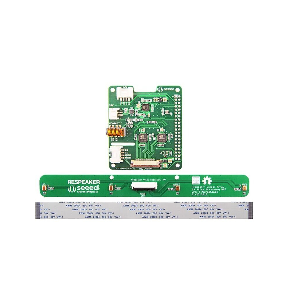 Respeaker 4 Mic Array Expansion Board Ac108 Adc Ac101 Dac 8 Channel Gpio For Raspberry Pi 921698451229