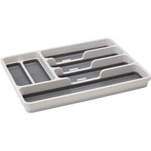 Anti Slip 6 Compartment Drawer Plastic Kitchen Cutlery Organiser