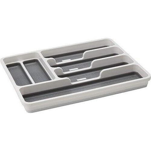 Addis Anti Slip 6 Compartment Drawer Plastic Kitchen Cutlery Organiser