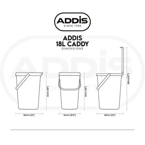 Addis Addis Recycling 18 litres White Caddy With Metallic Carrying Handle 2