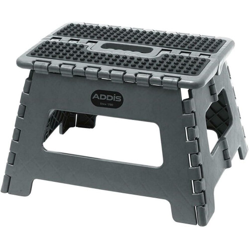 Addis Folding Step Stool Tools, Metallic Grey