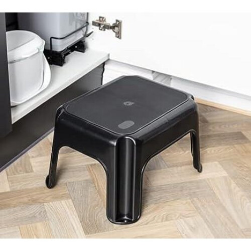 Addis Heavy Duty Plastic Step Stool Home Kitchen Black Colour 2