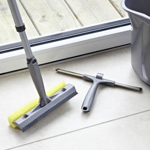 Addis Window Cleaning Sponge Wiping Blade Handle 3 In1 Kit 1