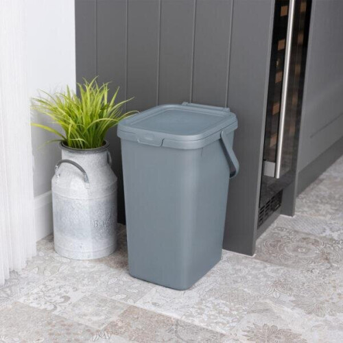 Addis Addis Recycling 18 litres Caddy Carrying Handle Eco Light Grey 2