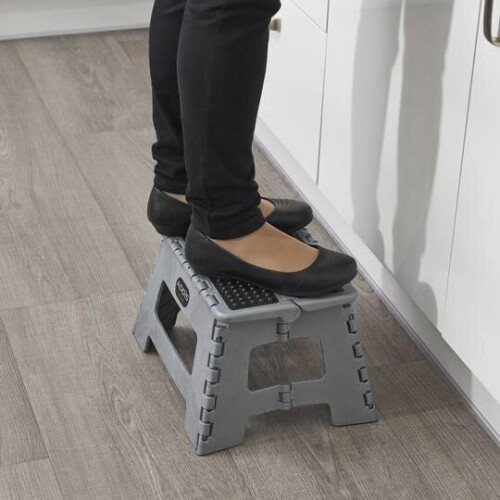 Addis Folding Step Stool Tools, Metallic Grey 1