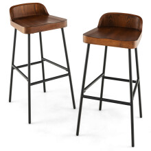 2 PCS Vintage Bar Stools Industrial Tall Kitchen Breakfast High Chair
