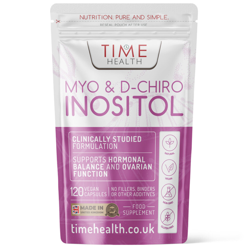 (120 Capsules) New & Improved: Myo & D Chiro Inositol - Clinically Proven - Enhanced Benefits Compared to 40:1 Ratio - PCOS Support