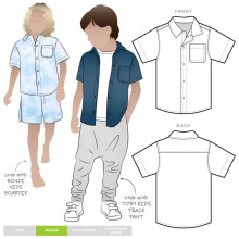 Style Arc Sewing Pattern Kids Rhys Overshirt Kids Ages 2-8 Shirts, Tops