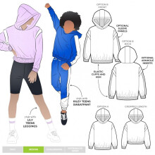 Style Arc Sewing Pattern Kids Beckett Sweater Kids, Teenagers Ages 8-16