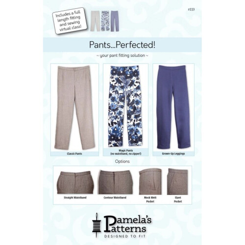 Pamelas Patterns Sewing Pattern & Virtual Workshop Pants Perfected Women XS-XL