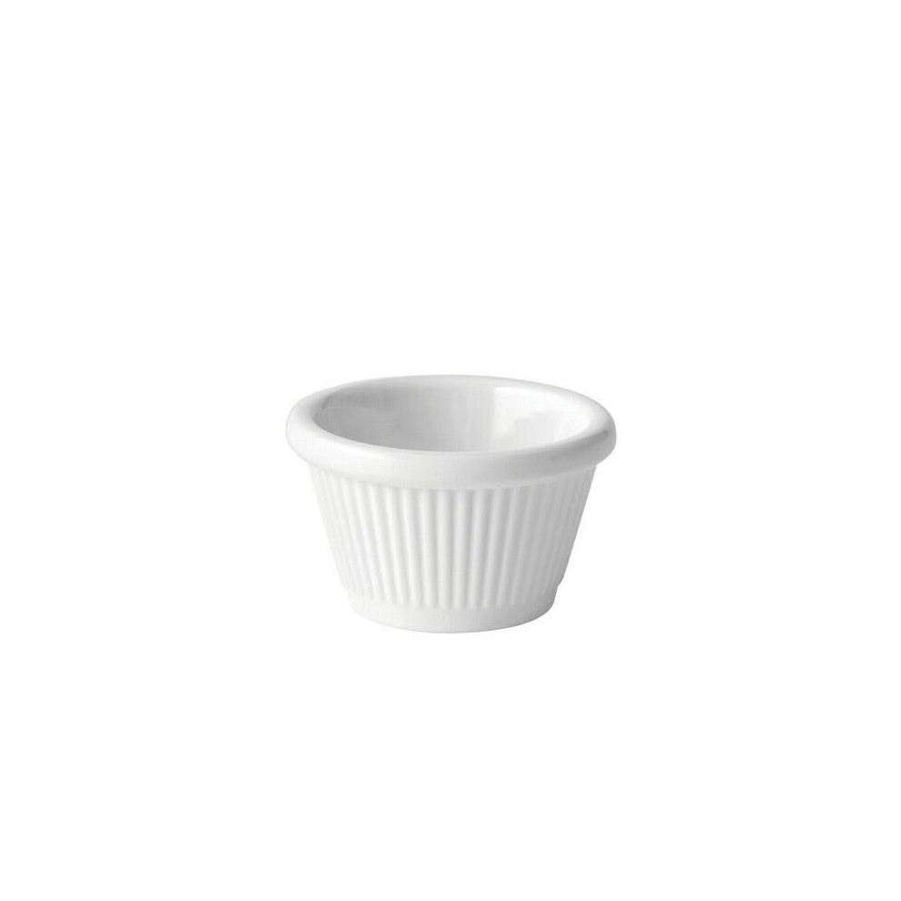 12x 2 Oz Melamine Tableware Fluted Ramekin Condiment Pots, Sauce Ramekins